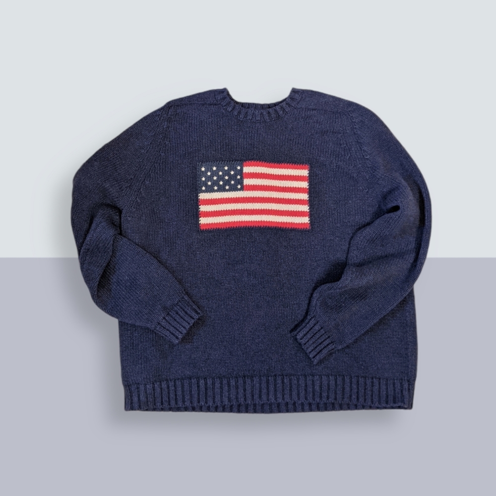 Vintage American Flag Sweater